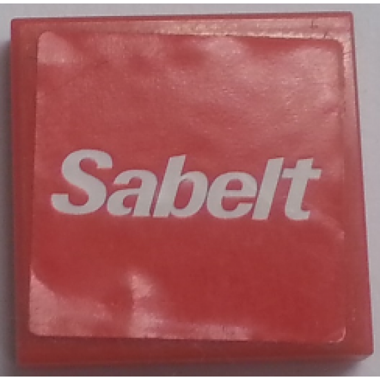 Tile 2 x 2 with White 'Sabelt' Pattern (Sticker) - Set 8143