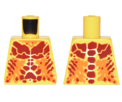 Torso Nexo Knights Bare Chest with Dark Red and Orange Bones and Smudges Pattern