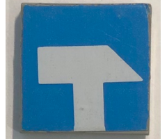 Tile 2 x 2 with White Tool Sledgehammer on Blue Background Pattern (Sticker) - Set 6378