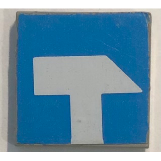 Tile 2 x 2 with White Tool Sledgehammer on Blue Background Pattern (Sticker) - Set 6378