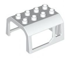 Duplo, Train Locomotive Cabin Roof 2 x 4 Studs, 2 Small and 2 Large Windows