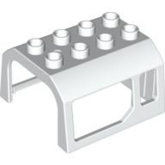 Duplo, Train Locomotive Cabin Roof 2 x 4 Studs, 2 Small and 2 Large Windows