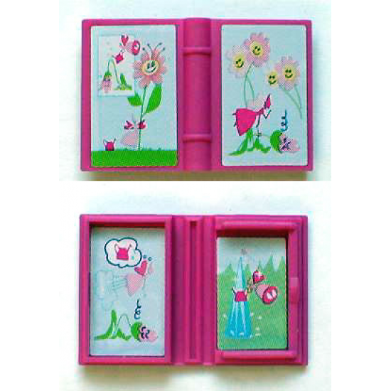 Minifigure, Utensil Book 2 x 3 with Fairy and Flowers Story Pattern (Stickers) - Set 7579