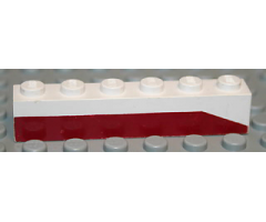 Brick 1 x 6 with Dark Red Bottom Stripe Slope at Right End Pattern - Set 611-2