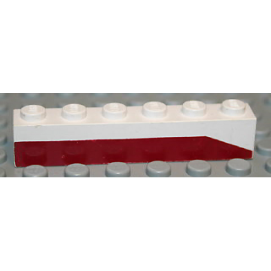 Brick 1 x 6 with Dark Red Bottom Stripe Slope at Right End Pattern - Set 611-2