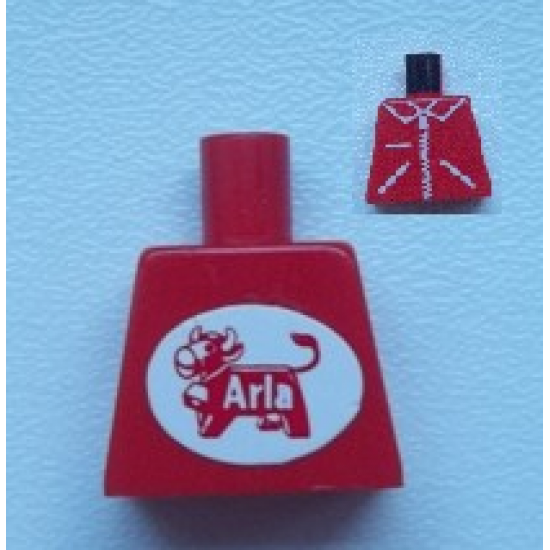 Torso Zipper Straight on Jacket with Arla Dairy Logo on Back Pattern (Sticker)
