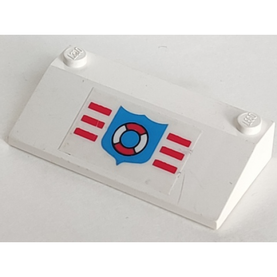 Slope 33 3 x 6 with Inner Walls with Coast Guard Pattern (Sticker) - Set 6353