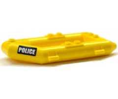 Boat Rubber Raft, Small with White 'POLICE' on Dark Blue Background Pattern on Both Sides (Stickers) - Set 60068