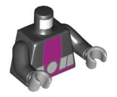 Torso Purple Vertical Stripe and Light Bluish Gray Belt Pattern / Black Arms / Light Bluish Gray Hands