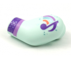 Arm, Left with Metallic Light Blue Sparkles, Music Note and Dark Purple Cuff Pattern