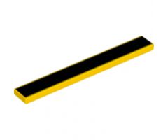 Tile 1 x 8 with Thick Black Stripe Pattern