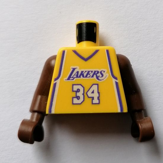 Torso NBA Los Angeles Lakers #34 (Yellow Jersey) Pattern / Brown NBA Arms