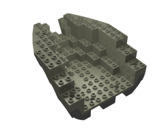 Boat Hull Small Stern 14 x 12 x 5 1/3, Top Color Black