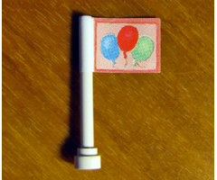 Antenna 4H with Flag with Blue, Red and Green Balloons Pattern (Sticker) - Set 3108
