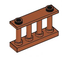 Fence 1 x 4 x 2 Spindled with 2 Studs