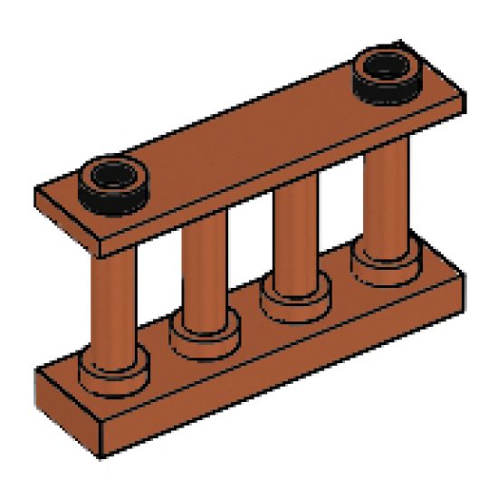 Fence 1 x 4 x 2 Spindled with 2 Studs