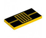 Tile 2 x 4 with 2 Black Stripes and Vent Grille Pattern