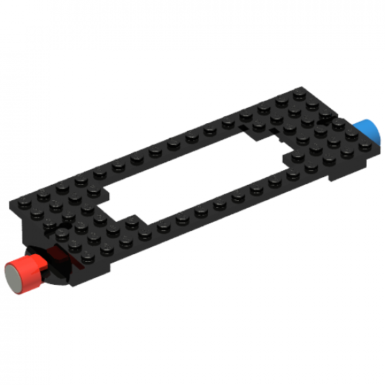 Train Base 6 x 16 Cutout and Holes with Magnets