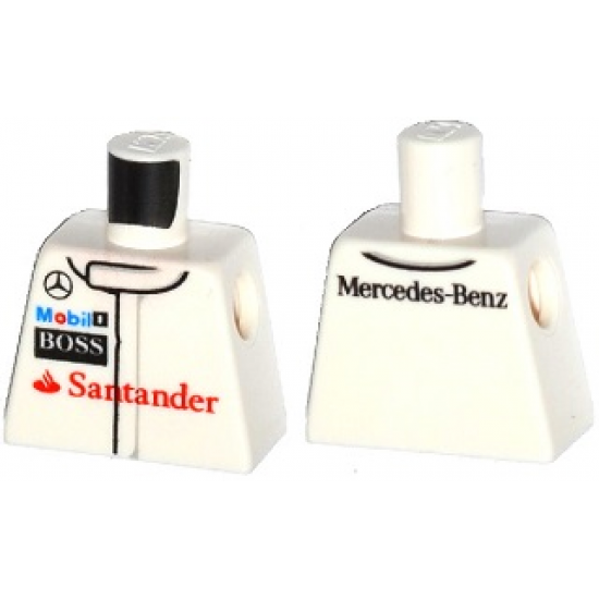 Torso Race Suit with Mercedes-Benz and Sponsor Logos on Front and 'Mercedes-Benz' on Back Pattern