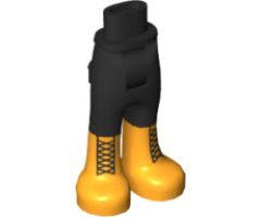 Mini Doll, Legs with Hips and Trousers with Back Pockets with Black Laces and Bright Light Orange Boots Pattern