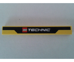 Tile 1 x 8 with LEGO TECHNIC Logo on Black Stripe Pattern (Sticker) - Set 8053