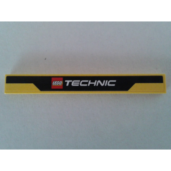 Tile 1 x 8 with LEGO TECHNIC Logo on Black Stripe Pattern (Sticker) - Set 8053