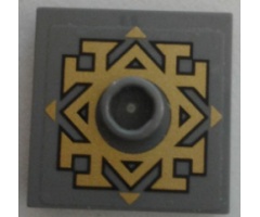 Plate, Modified 2 x 2 with Groove and 1 Stud in Center with Gold Arkenstone Pattern (Sticker) - Set 79018