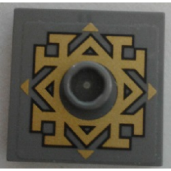 Plate, Modified 2 x 2 with Groove and 1 Stud in Center with Gold Arkenstone Pattern (Sticker) - Set 79018