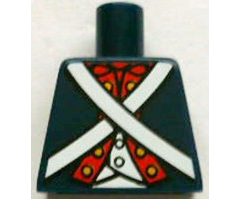 Torso Soldier White Crossed Belts and Red Placket with Gold Buttons Pattern