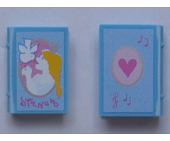 Minifigure, Utensil Book 2 x 3 with Princess with Dove, Heart Pattern (Stickers) - Set 5834