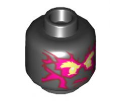 Minifigure, Head Male with Red Energy Pattern (NRG Cole) - Hollow Stud