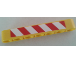 Technic, Liftarm 1 x 7 Thick with Red and White Danger Stripes Pattern Model Left Side (Sticker) - Set 8053