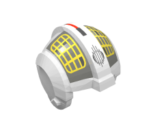 Minifigure, Headgear Helmet SW Rebel Pilot with Yellow Grid on Dark Gray Pattern