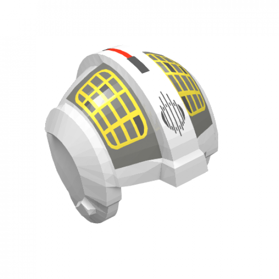 Minifigure, Headgear Helmet SW Rebel Pilot with Yellow Grid on Dark Gray Pattern