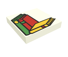 Tile 2 x 2 with Fabuland Books Pattern