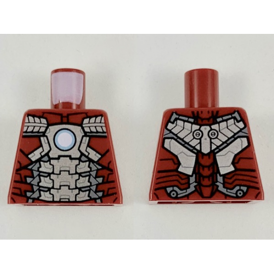 Torso Armor with Silver Panels and Metallic Blue Circle in Center Pattern