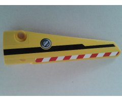 Technic, Panel Fairing # 5 Long Smooth, Side A with Danger Stripes, Black Line and Filler Cap Pattern (Sticker) - Set 8053