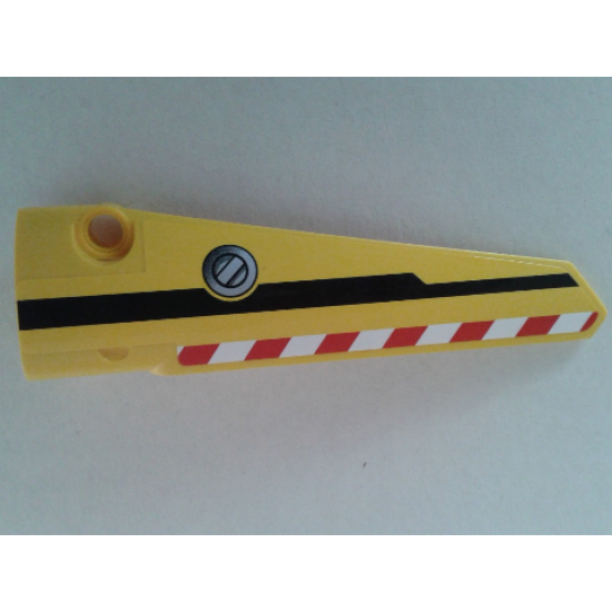 Technic, Panel Fairing # 5 Long Smooth, Side A with Danger Stripes, Black Line and Filler Cap Pattern (Sticker) - Set 8053
