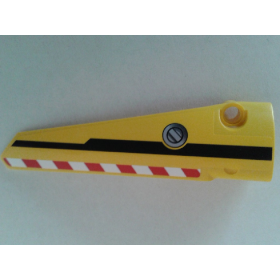 Technic, Panel Fairing # 6 Long Smooth, Side B with Danger Stripes, Black Line and Filler Cap Pattern (Sticker) - Set 8053