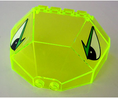 Windscreen 8 x 3 1/2 x 4 1/6 Half Octagon Aquanaut Sub Top with Aquaraiders Eyes Pattern (Stickers)