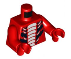 Torso Ninjago Snake with White and Large Black Scales Pattern / Red Arms / Red Hands