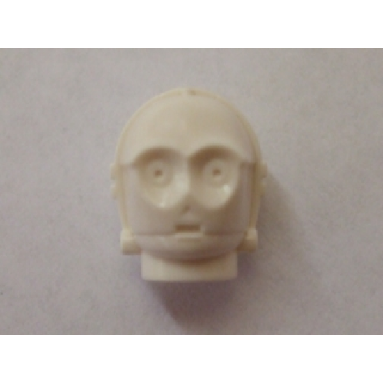 Minifigure, Head, Modified SW C-3PO / K-3PO Protocol Droid Plain