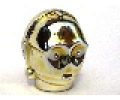 Minifigure, Head, Modified SW C-3PO / K-3PO Protocol Droid Plain