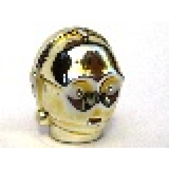 Minifigure, Head, Modified SW C-3PO / K-3PO Protocol Droid Plain