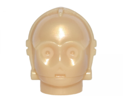 Minifigure, Head, Modified SW C-3PO / K-3PO Protocol Droid Plain