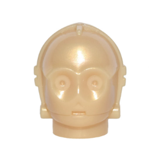 Minifigure, Head, Modified SW C-3PO / K-3PO Protocol Droid Plain