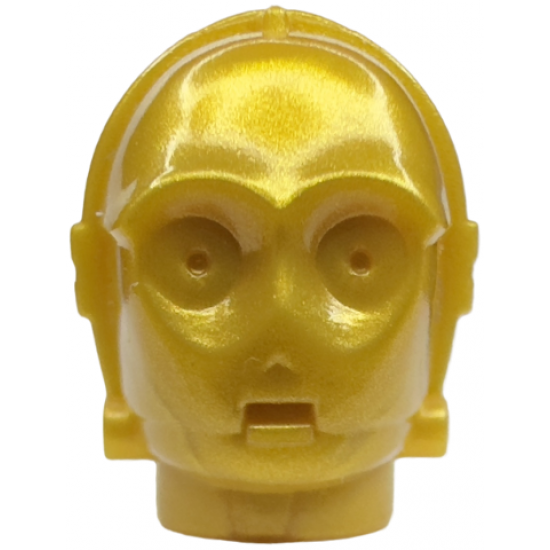 Minifigure, Head, Modified SW C-3PO / K-3PO Protocol Droid Plain