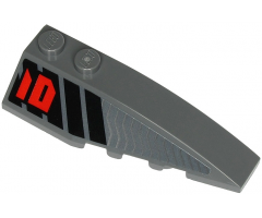 Wedge 6 x 2 Right with Red Number 01 and Black and Silver Stripes Pattern (Sticker) - Set 71713