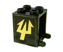 Container Box 2 x 2 x 2 with Yellow Trident (Aquaraiders II) Pattern on Both Sides (Stickers) - Set 7776