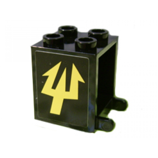 Container Box 2 x 2 x 2 with Yellow Trident (Aquaraiders II) Pattern on Both Sides (Stickers) - Set 7776